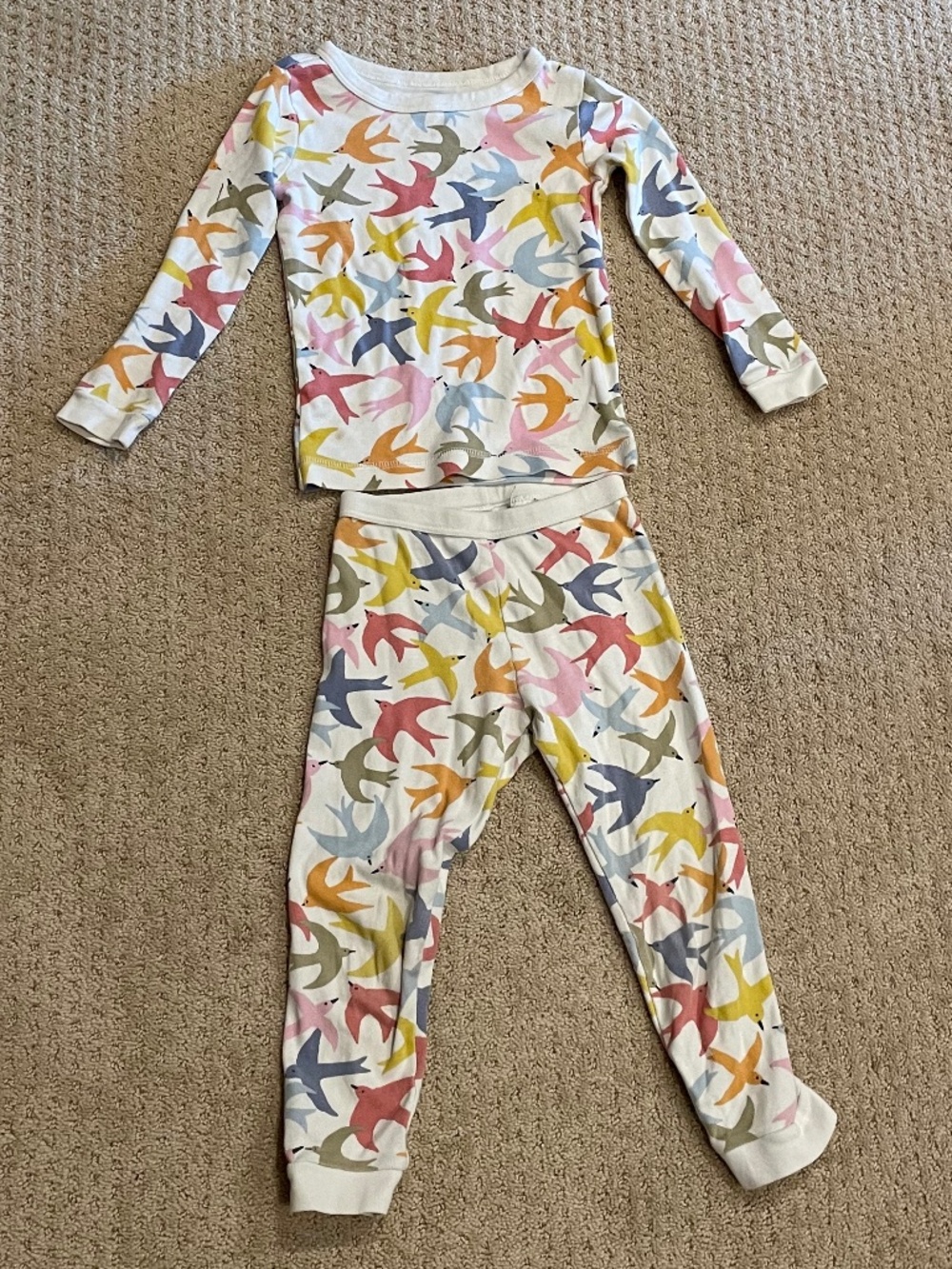 Tea Collection Swallow Bird Print 2-Piece Pajama Set Size 4